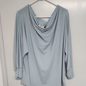 Eesome Soft Blue Women's Drape Blouse